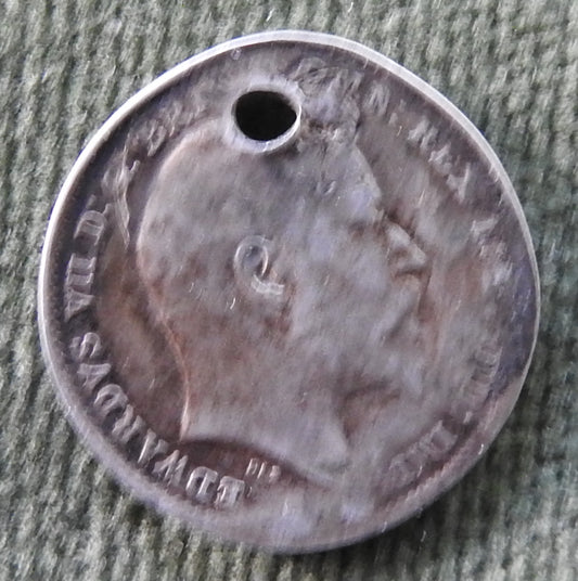 GB British UK English 1902 Three Pence King Edward VII Coin