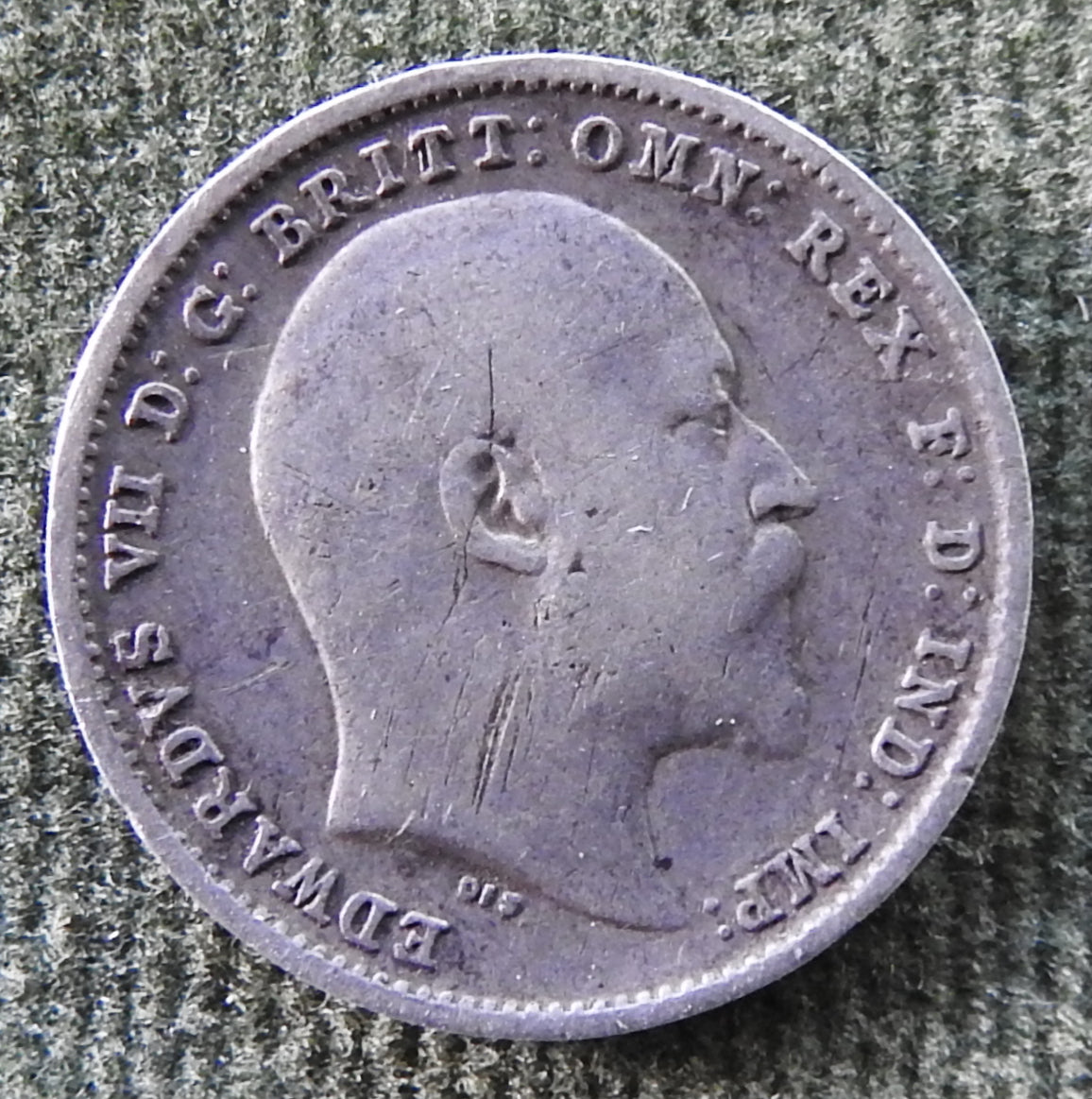 GB British UK English 1903 Three Pence King Edward VII Coin
