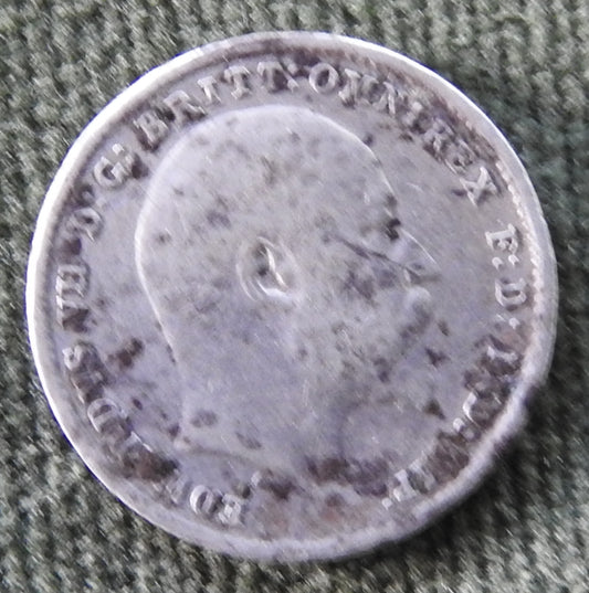 GB British UK English 1904 Three Pence King Edward VII Coin