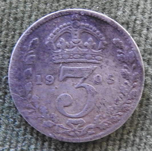 GB British UK English 1905 3p 3 Pence KEVII Coin