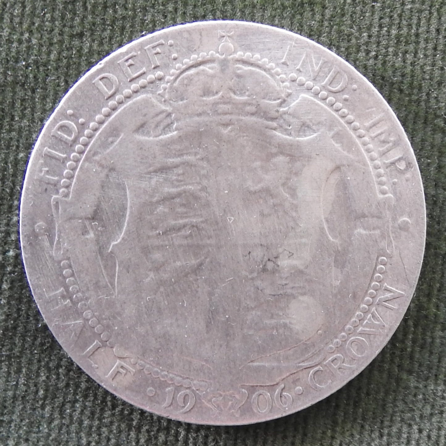 GB British UK English 1906 Half Crown King Edward VII Silver Coin