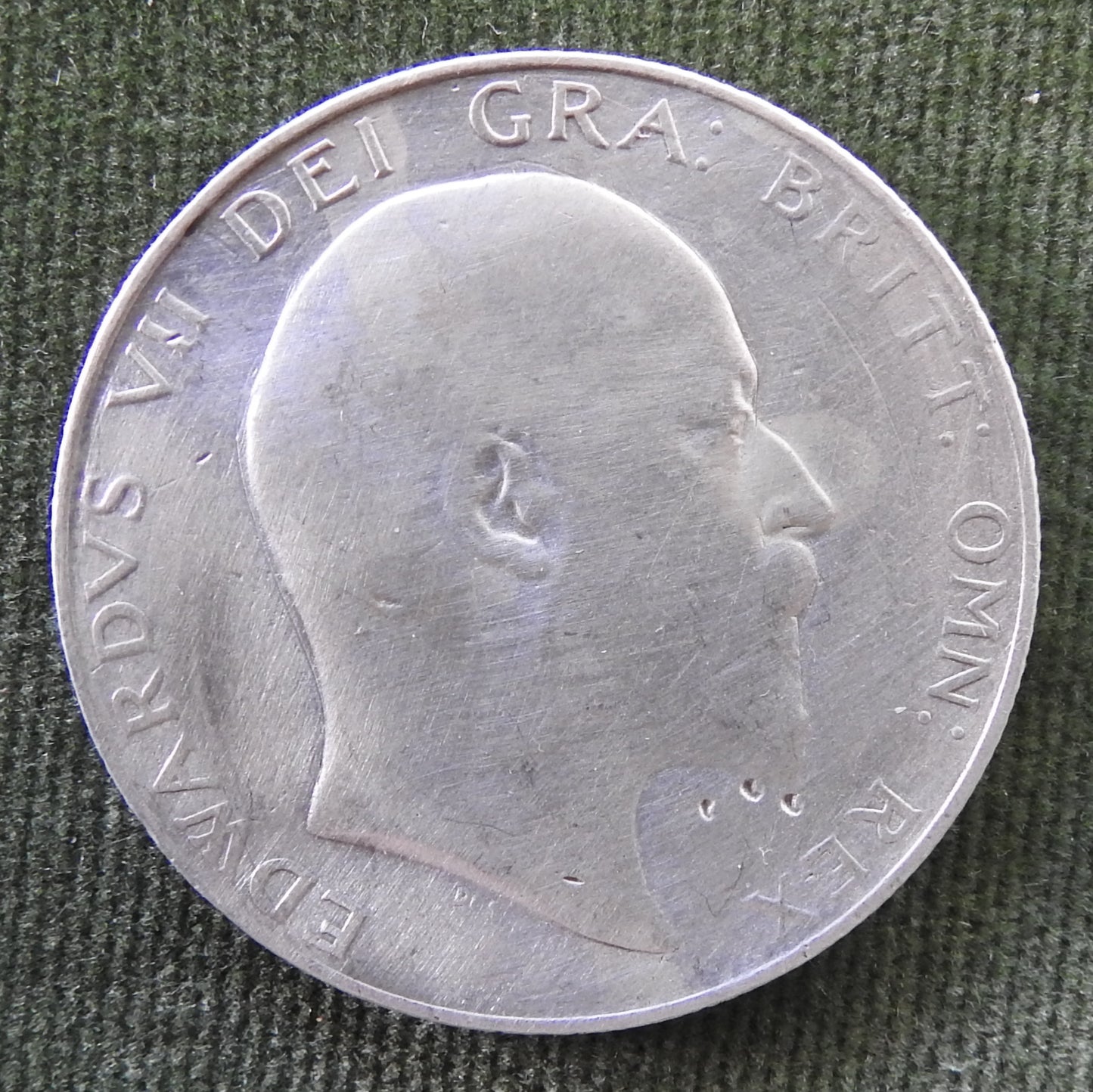 GB British UK English 1906 Half Crown King Edward VII Silver Coin