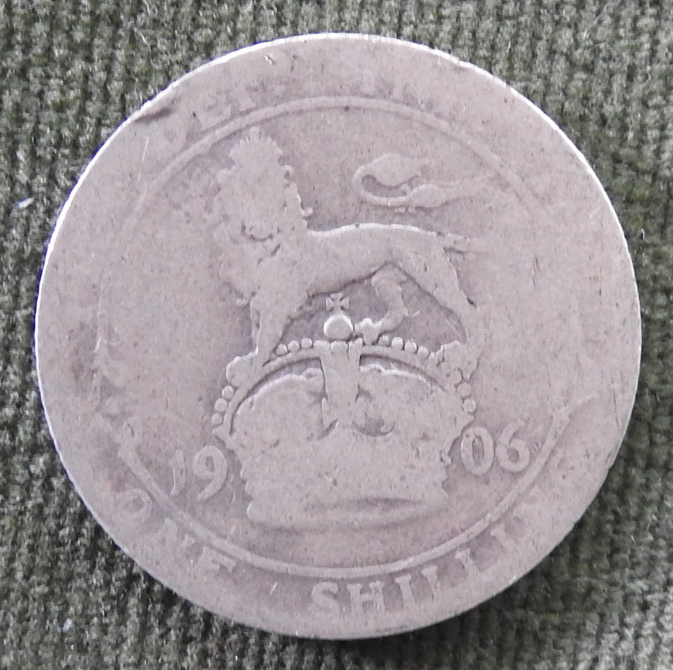 GB British UK English 1906 Shilling KEVII Silver Coin