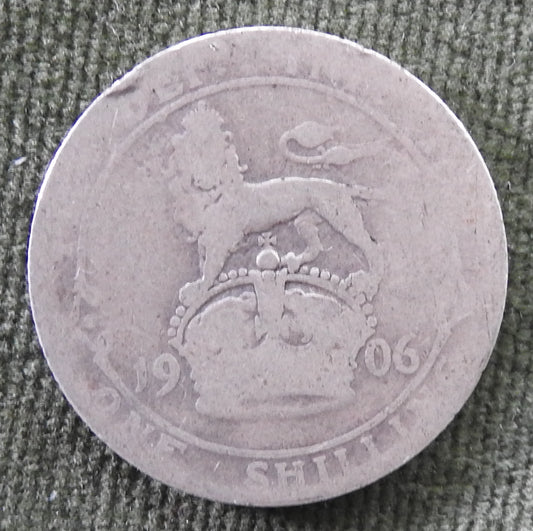 GB British UK English 1906 Shilling KEVII Silver Coin