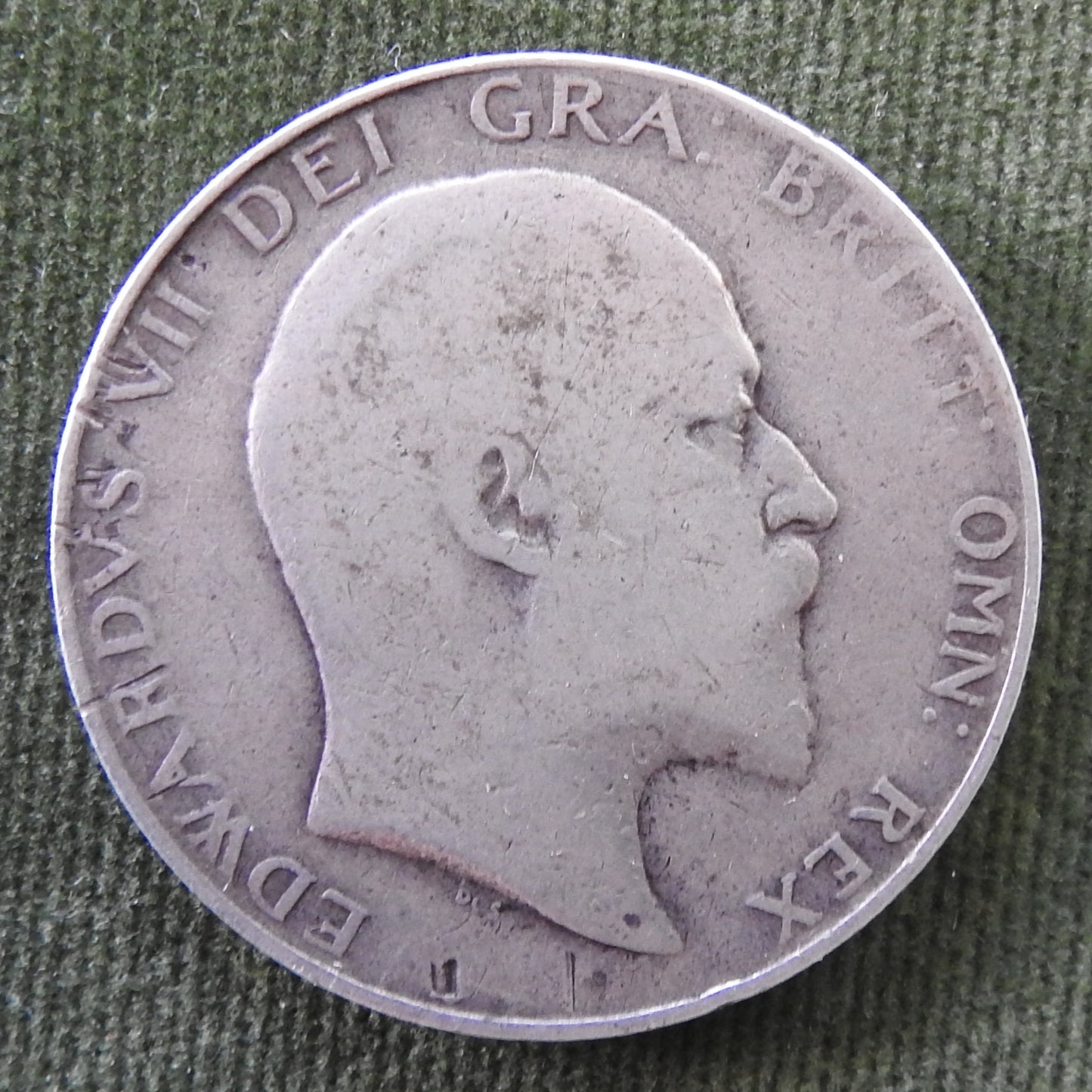 GB British UK English 1908 Half Crown King Edward VII Silver Coin