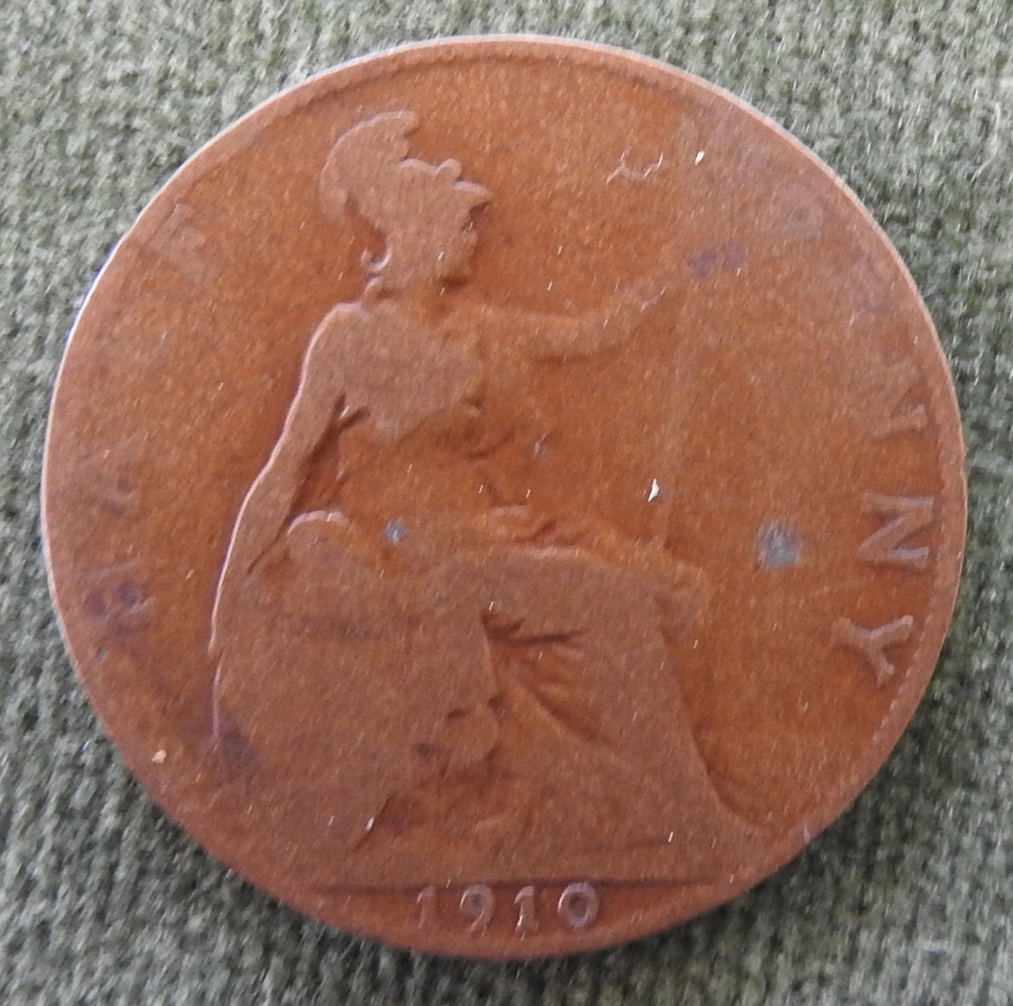 GB British UK English 1910 Half Penny King Edward VII Coin
