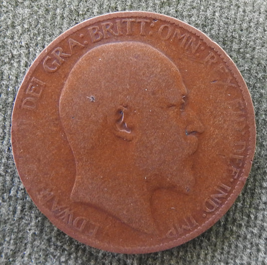 GB British UK English 1910 Half Penny King Edward VII Coin