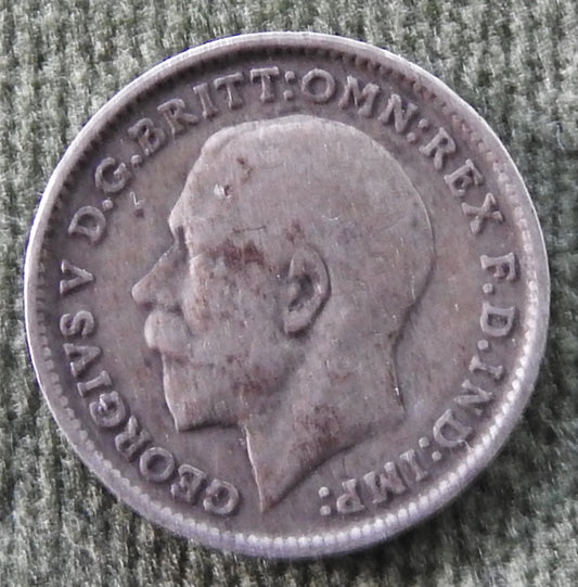 GB British UK English 1912 Three Pence King George V Coin