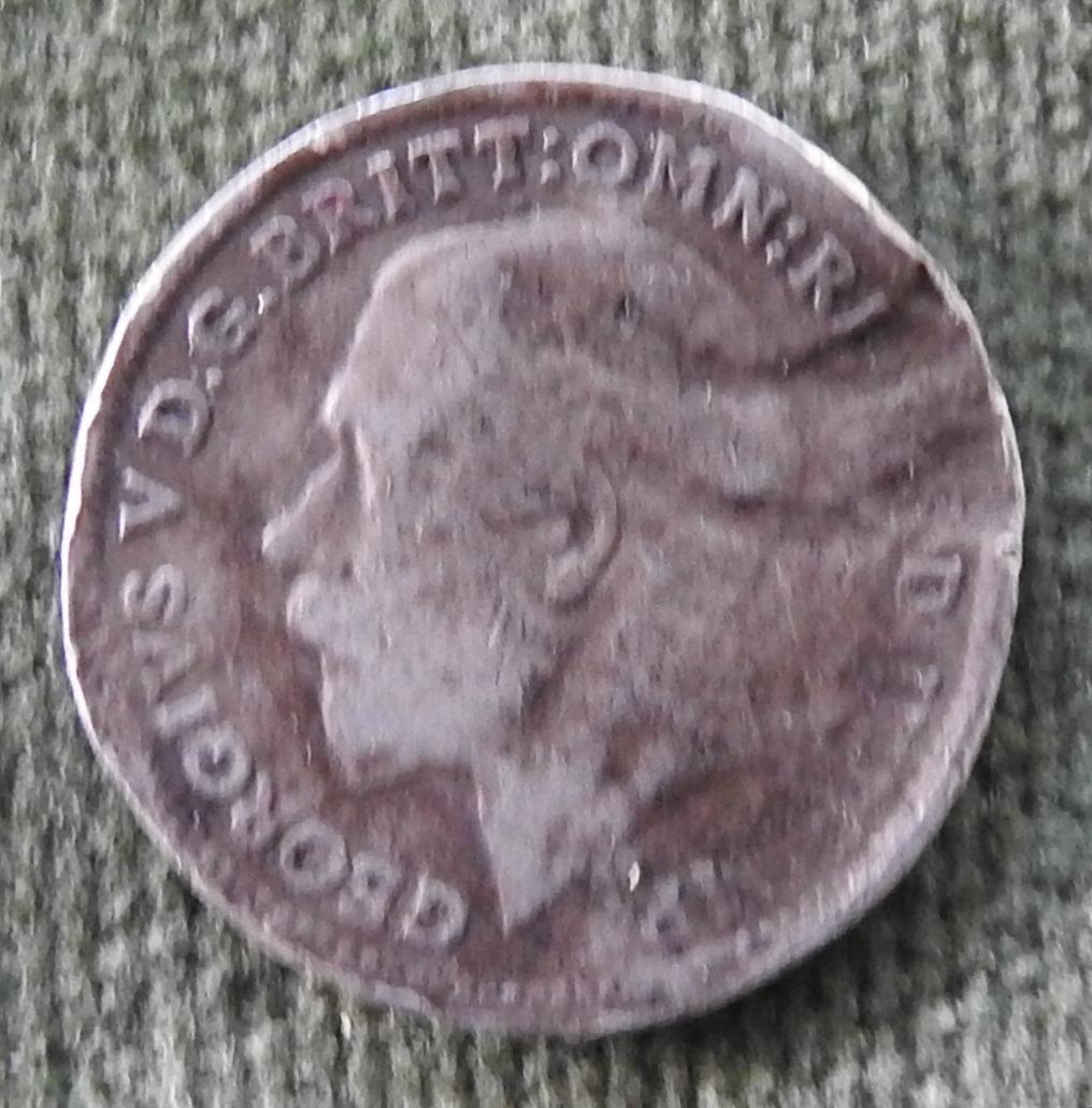 GB British UK English 1914 Three Pence King George V Coin