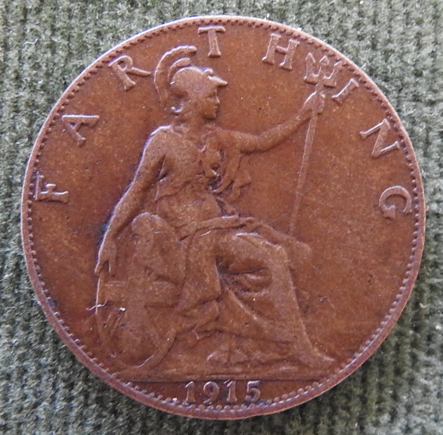 GB British UK English 1915 Farthing King George V Coin