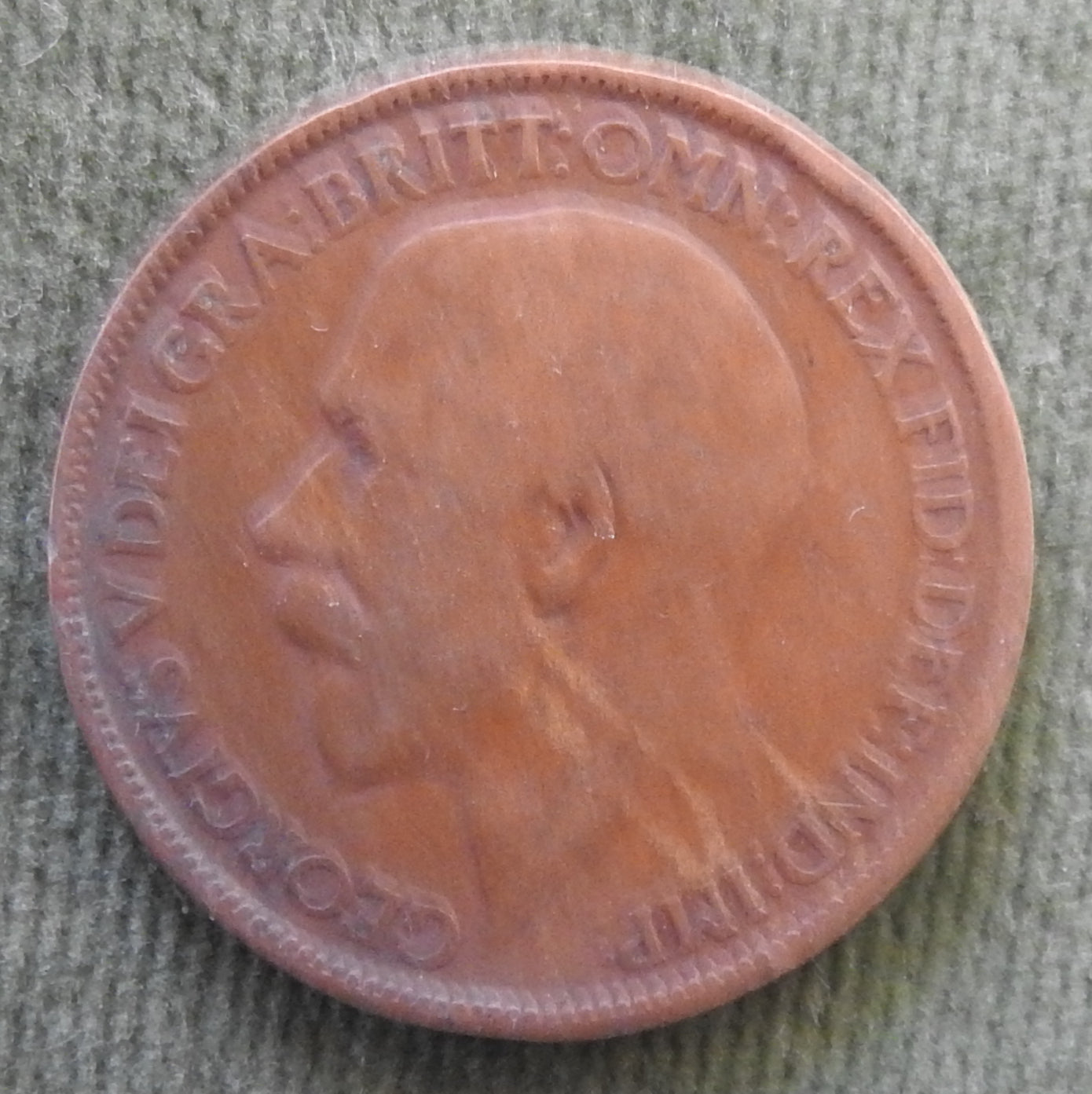GB British UK English 1915 Half Penny King George V Coin