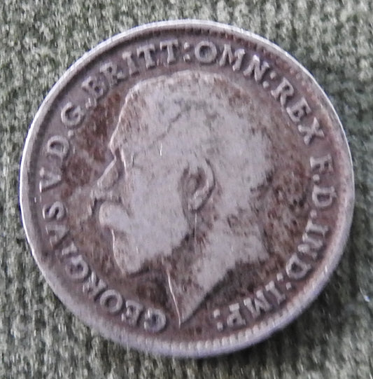 GB British UK English 1916 Three Pence King George V Coin - Variety