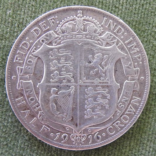 GB British UK English 1916 Half Crown King George V Coin