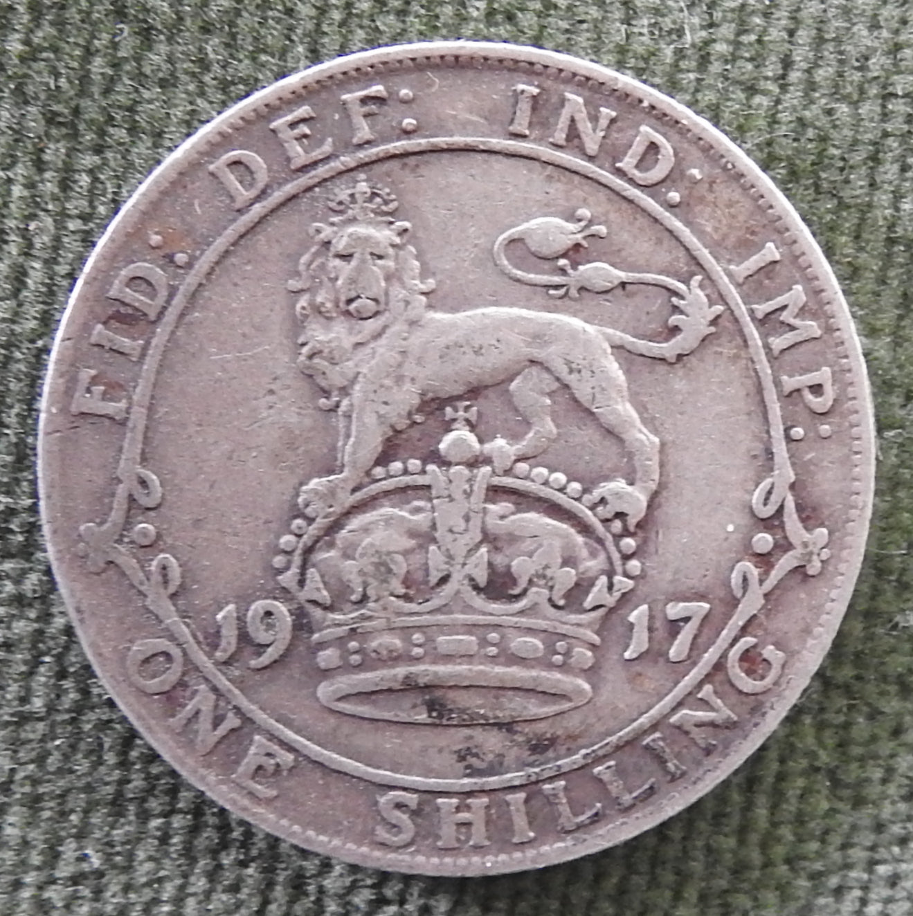 GB British UK English 1917 1 Shilling KGV Coin