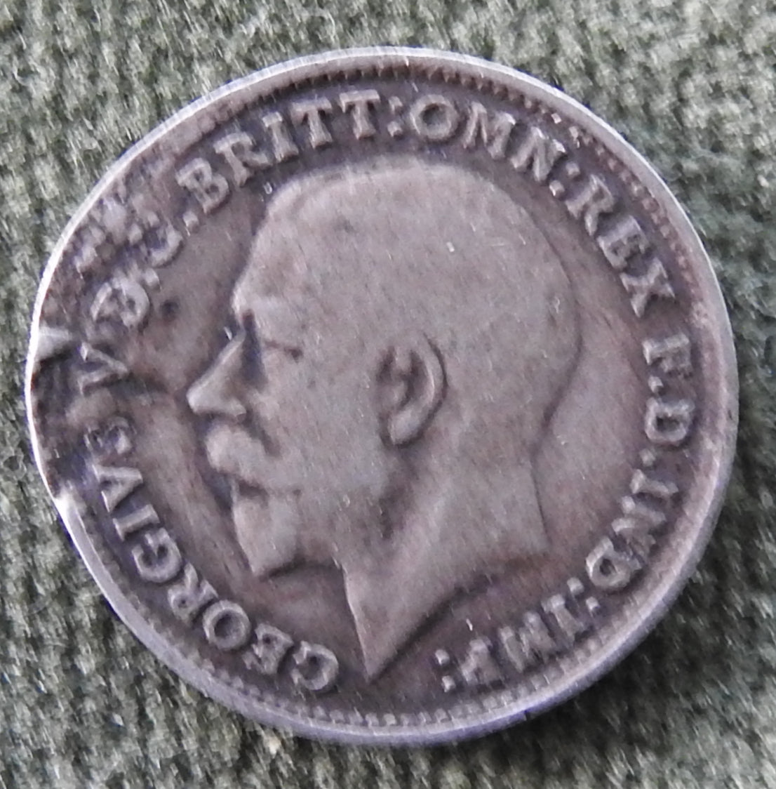 GB British UK English 1918 Three Pence King George V Coin