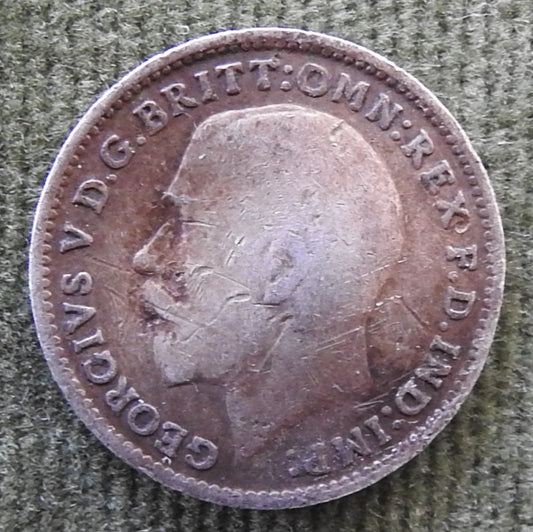 GB British UK English 1918 3p 3 Pence KGV Coin