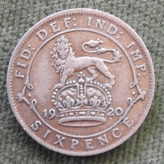 GB British UK English 1920 Sixpence KGV Coin