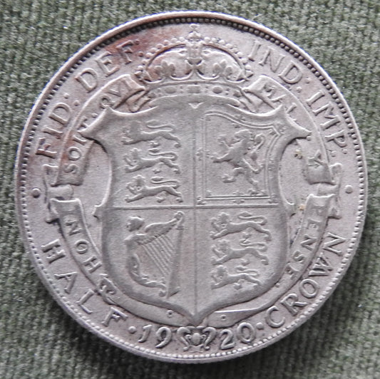 GB British UK English 1920 Half Crown King George V Coin