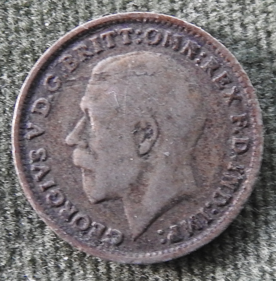 GB British UK English 1921 Three Pence King George V Coin - Variety
