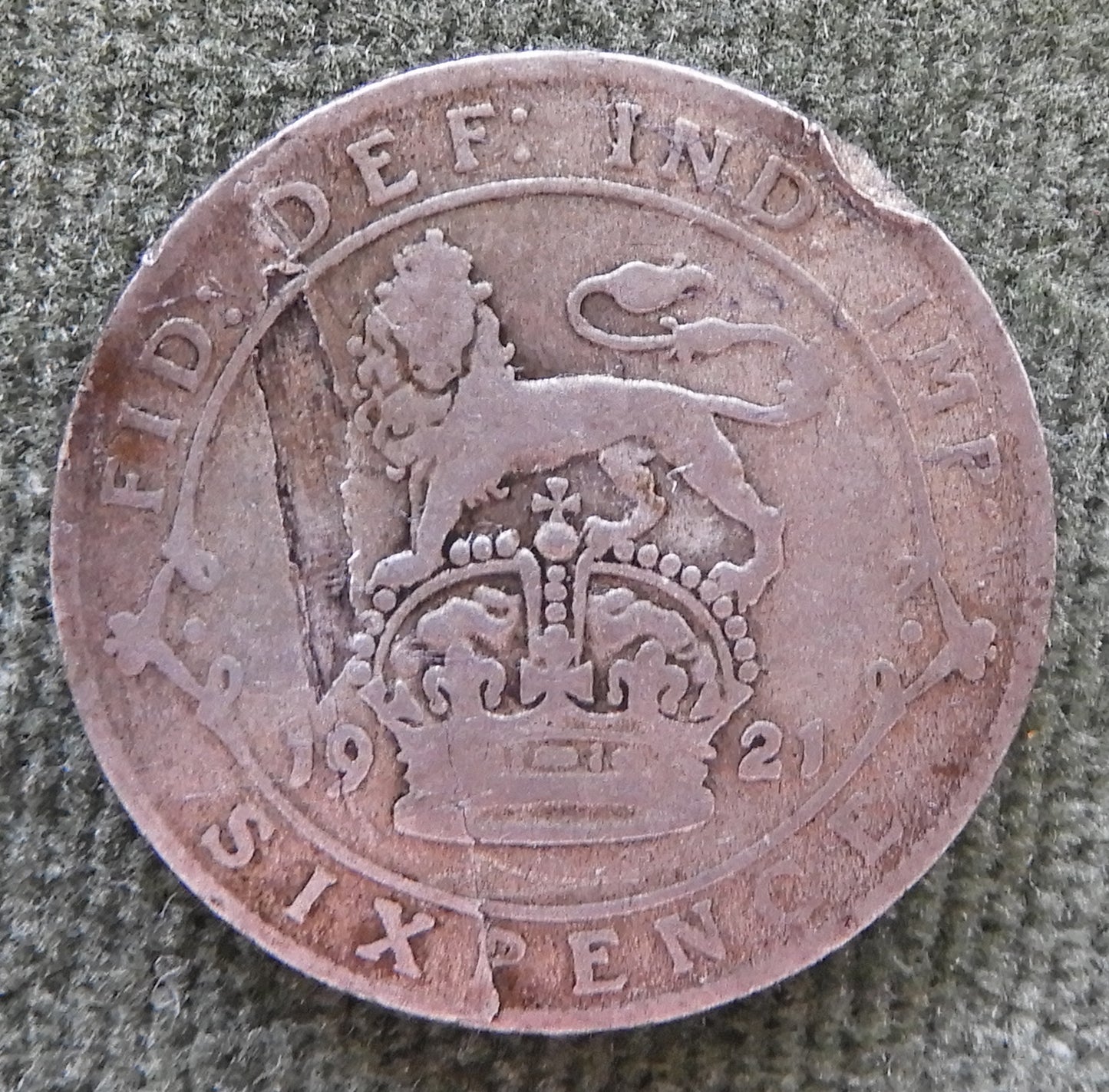 GB British UK English 1921 6p Sixpence KGV Coin