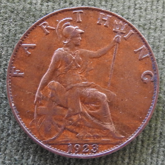 GB British UK English 1923 Farthing King George V Coin