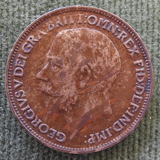 GB British UK English 1923 Farthing King George V Coin