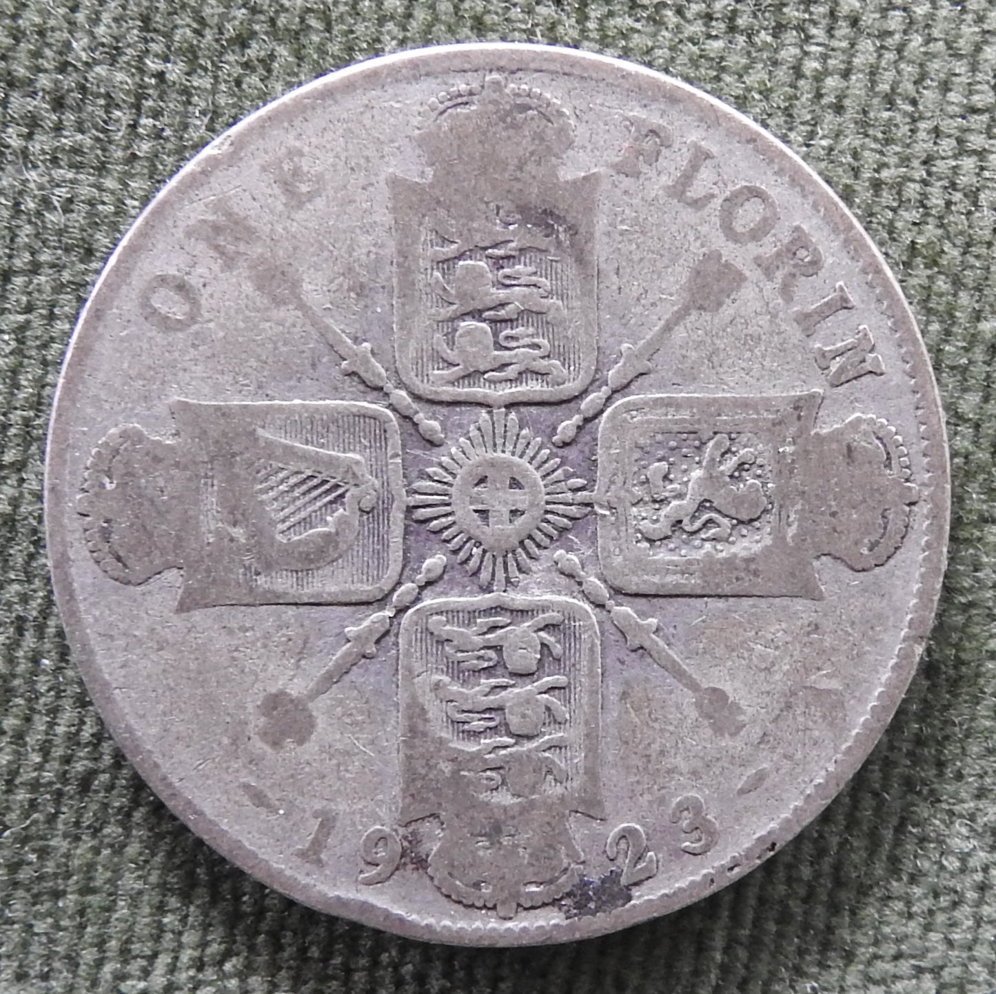 GB British UK English 1923 2 Shilling King George V Coin