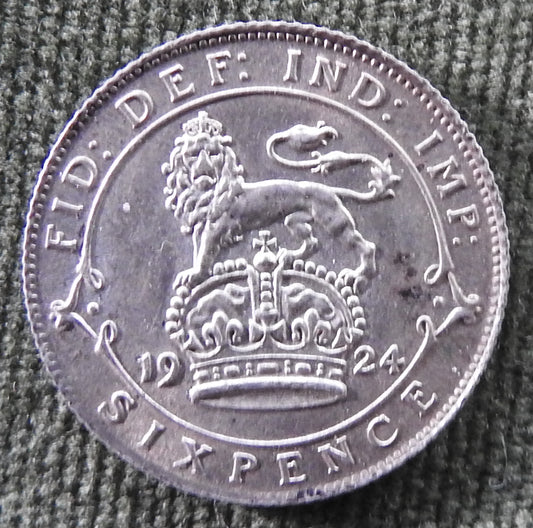 GB British UK English 1924 Sixpence King George V Coin
