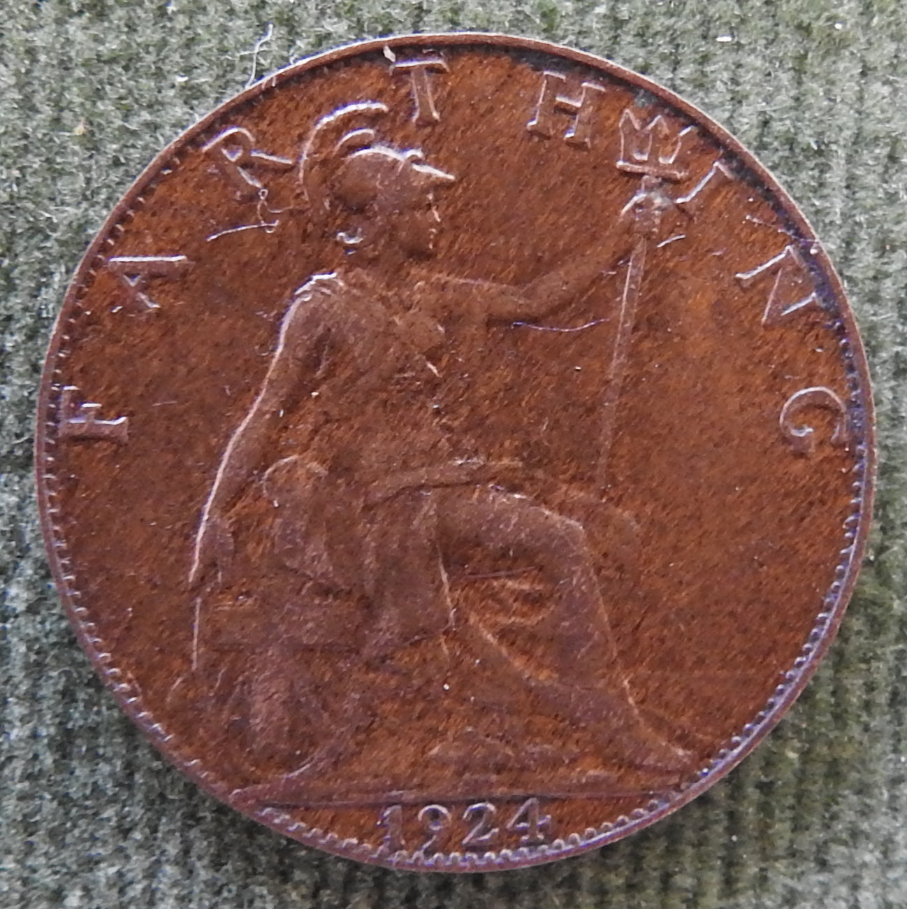 GB British UK English 1924 Farthing King George V Coin