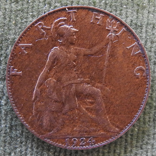 GB British UK English 1924 Farthing King George V Coin