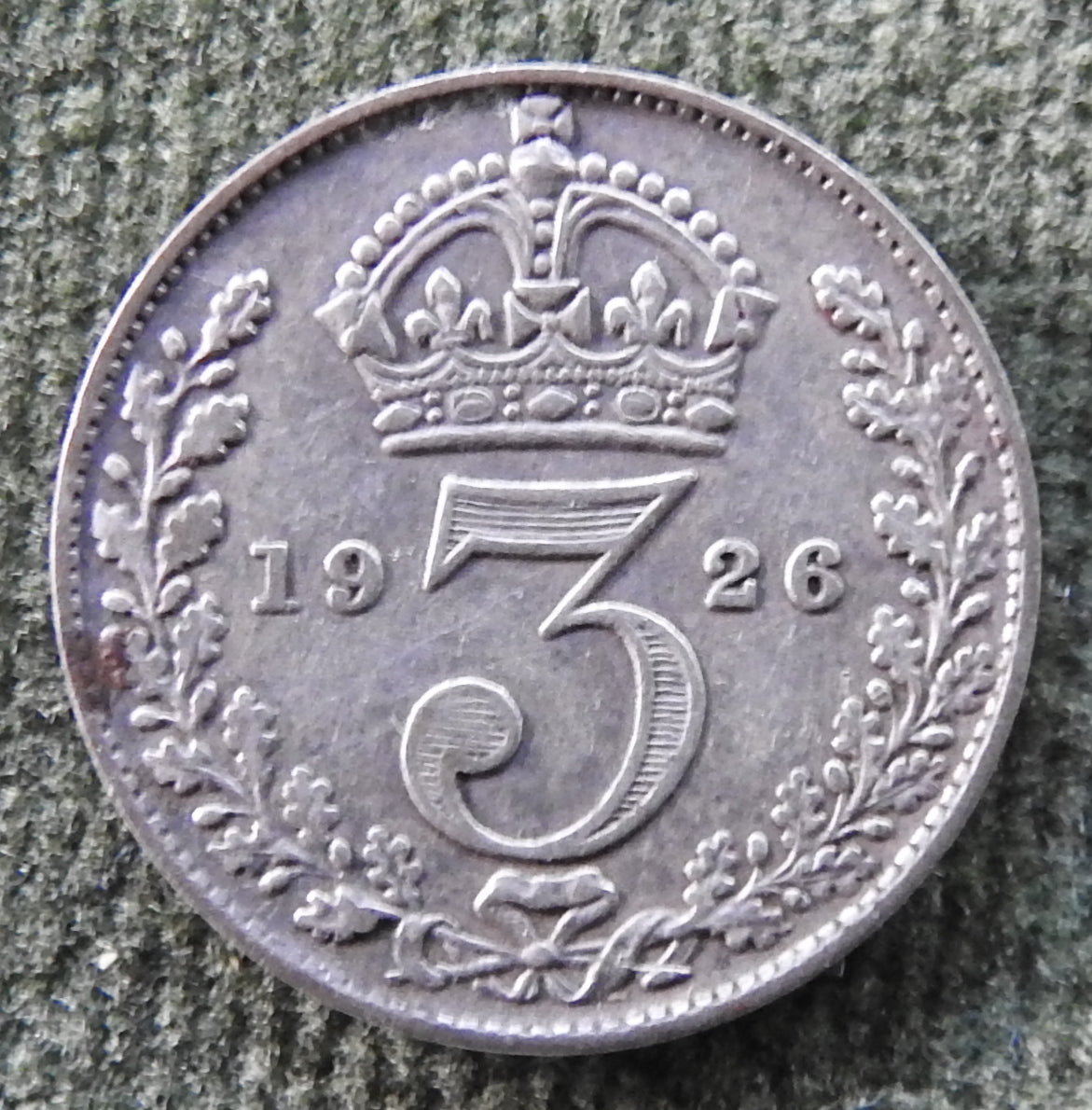 GB British UK English 1926 Three Pence King George V Coin