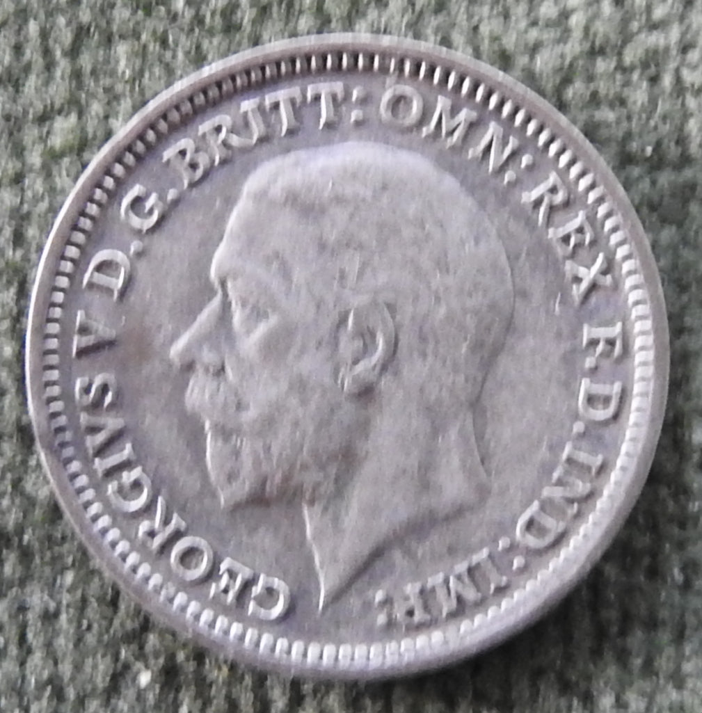 GB British UK English 1926 Three Pence King George V Coin