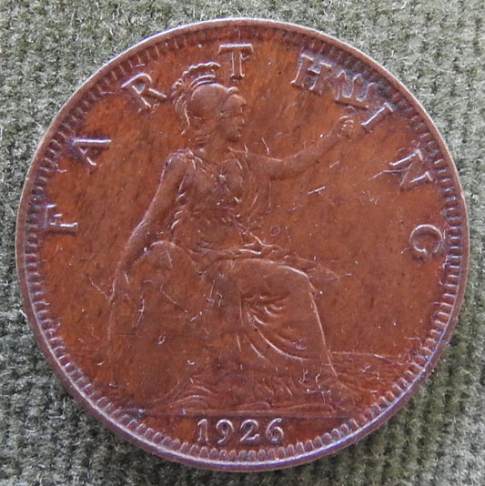 GB British UK English 1926 Farthing King George V Coin