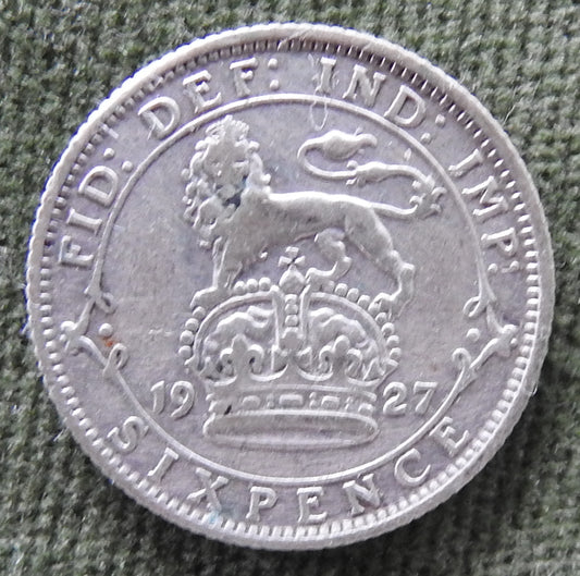 GB British UK English 1927 Sixpence King George V Coin
