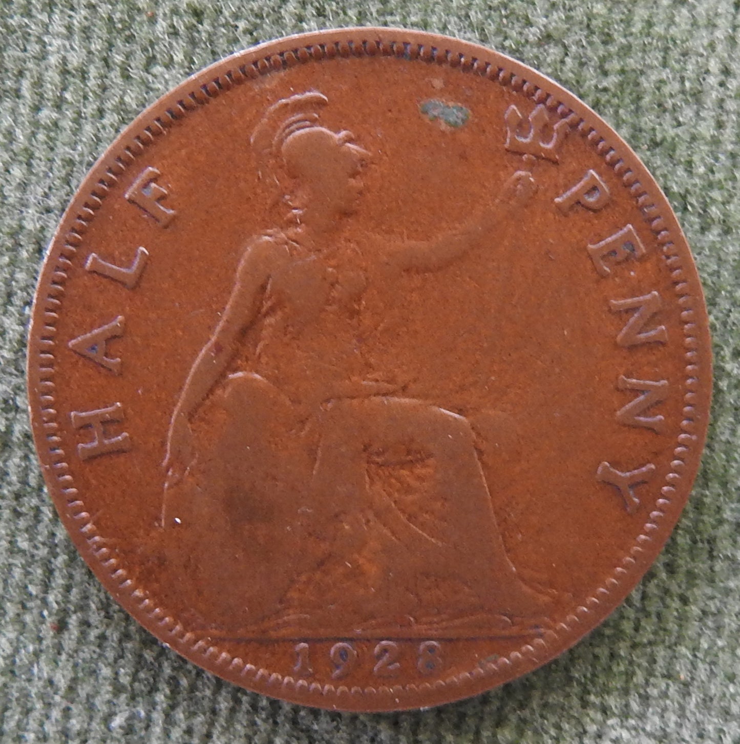 GB British UK English 1928 Half Penny King George V Coin