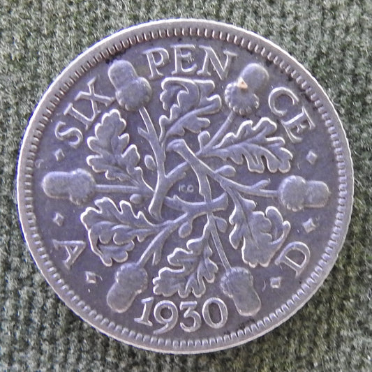 GB British UK English 1930 Sixpence King George V Coin