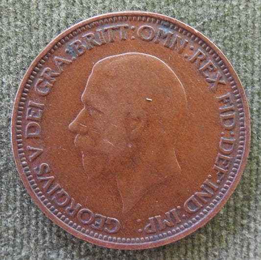 GB British UK English 1930 Half Penny King George V Coin