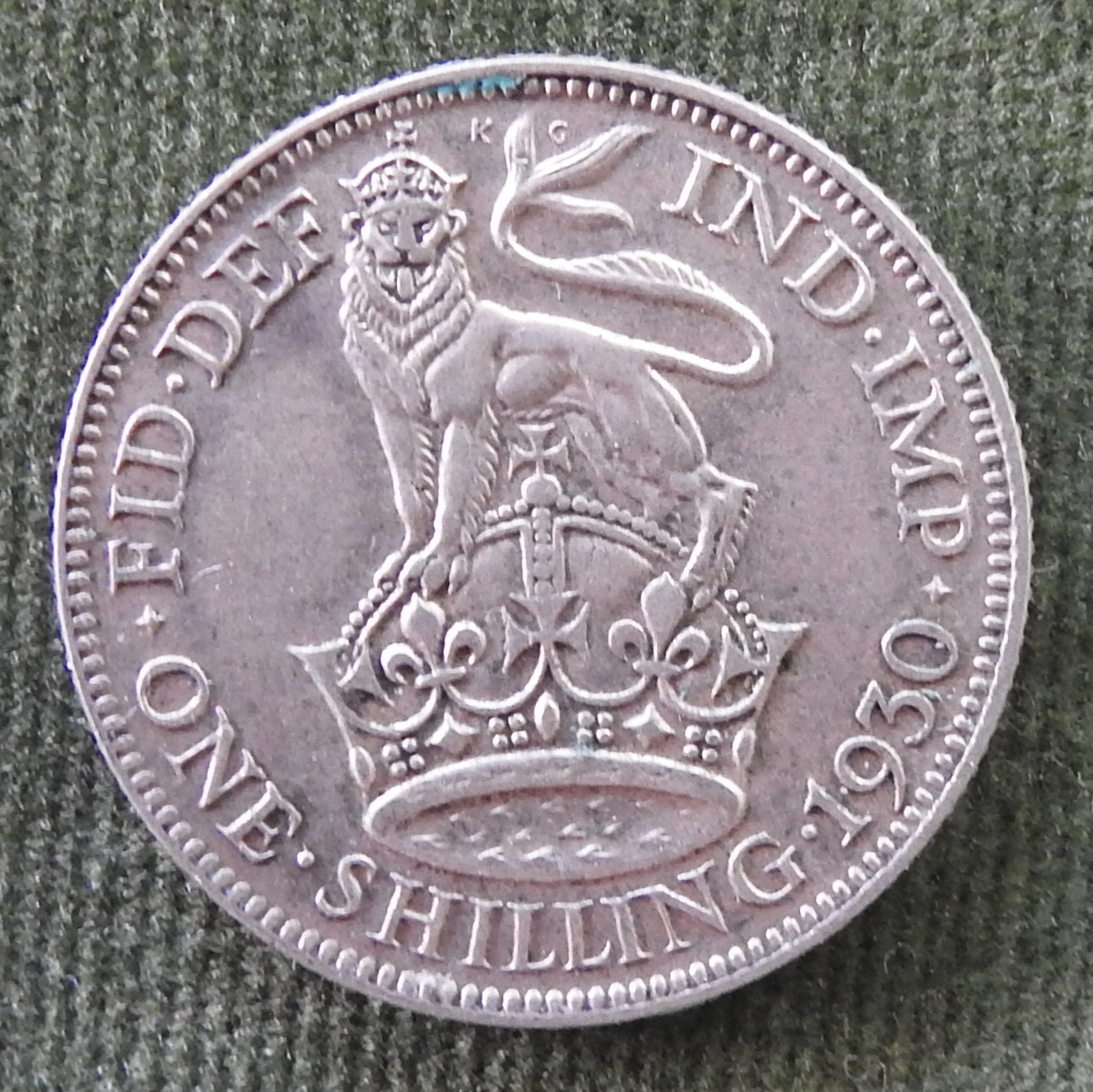 GB British UK English 1930 Shilling KGV Silver Coin