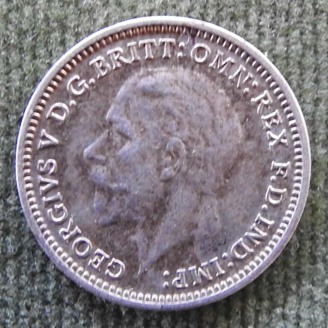 GB British UK English 1931 Three Pence King George V Coin