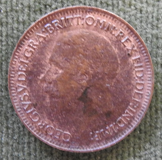 GB British UK English 1932 Farthing King George V Coin