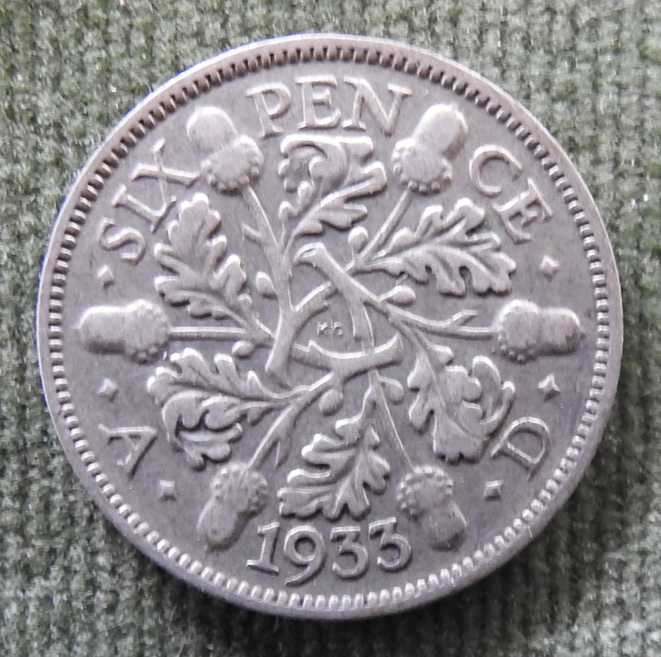 GB British UK English 1933 Sixpence King George V Coin