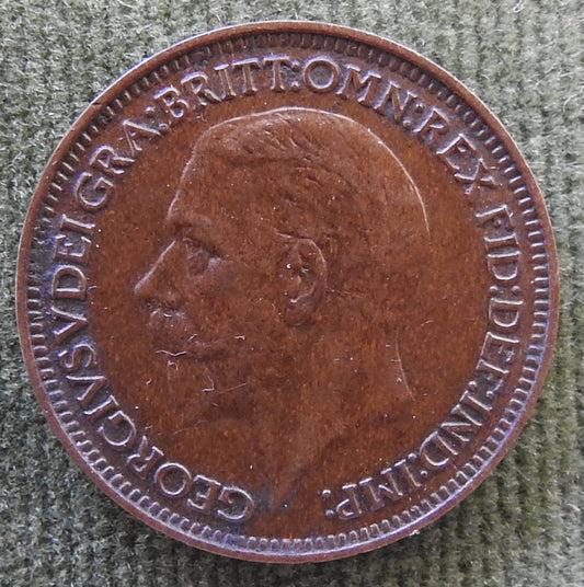 GB British UK English 1934 Farthing King George V Coin
