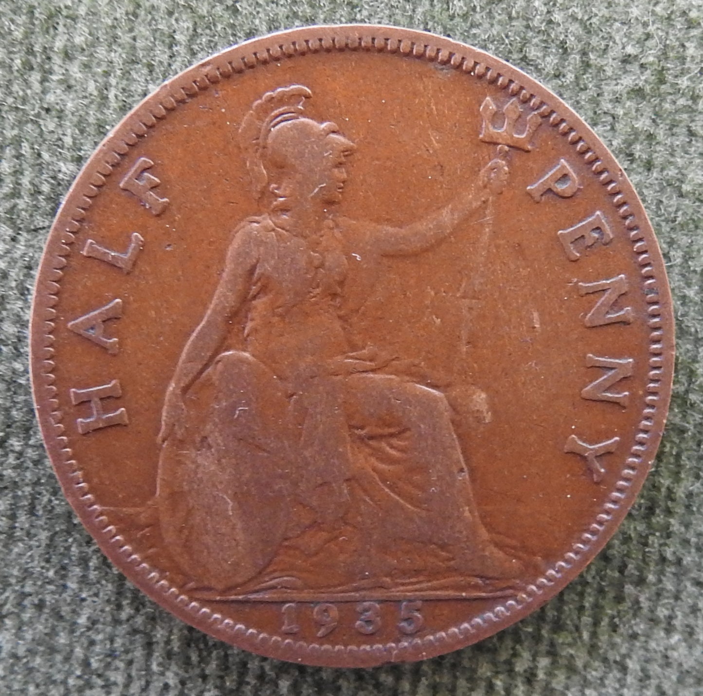 GB British UK English 1935 Half Penny King George V Coin