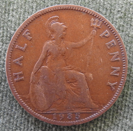 GB British UK English 1935 Half Penny King George V Coin