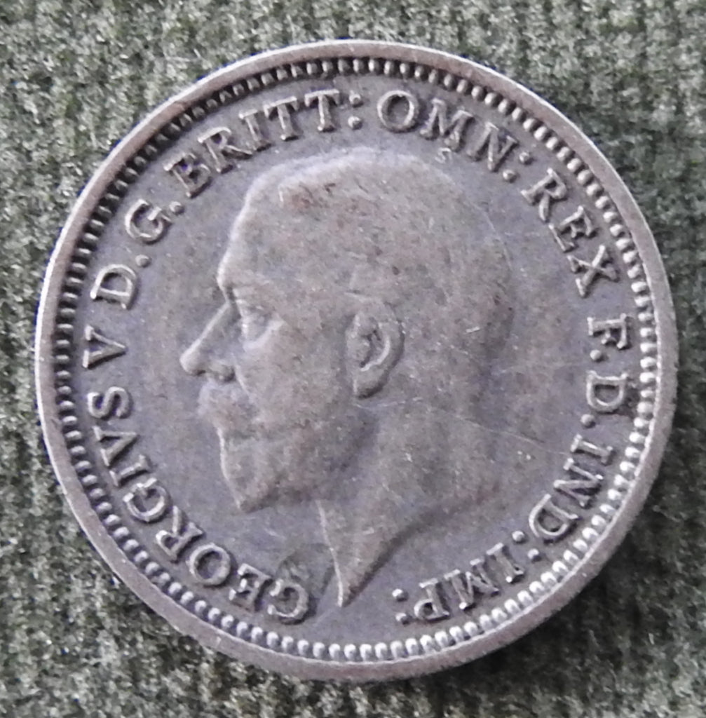 GB British UK English 1935 Three Pence King George V Coin