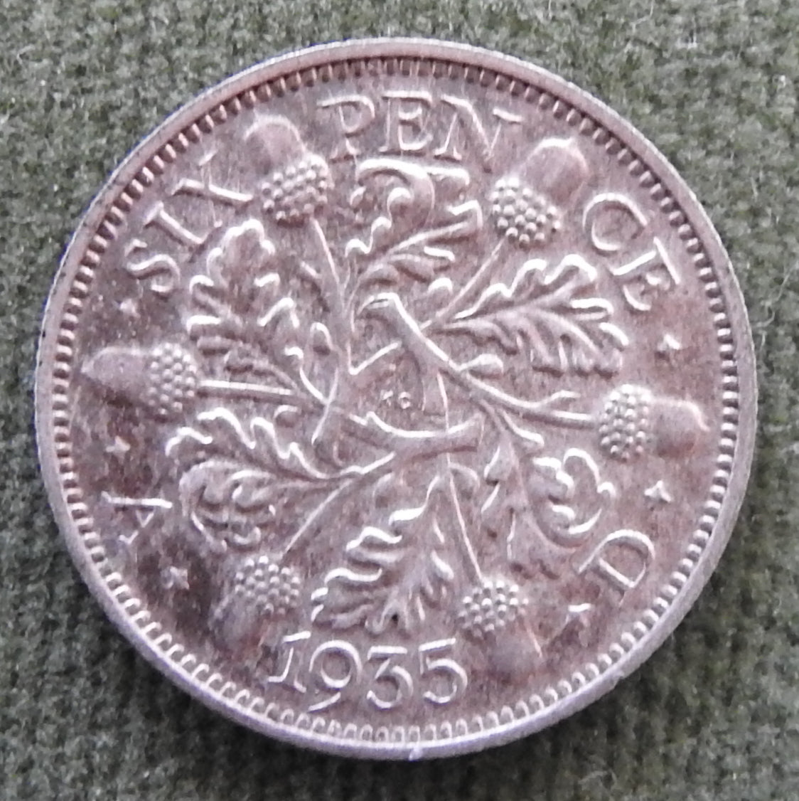 GB British UK English 1935 Sixpence King George V Coin