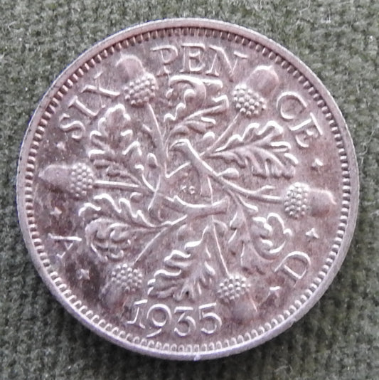 GB British UK English 1935 Sixpence King George V Coin