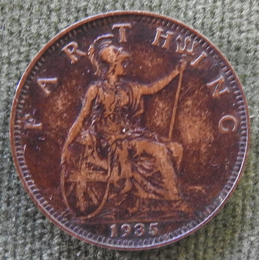 GB British UK English 1935 Farthing King George V Coin