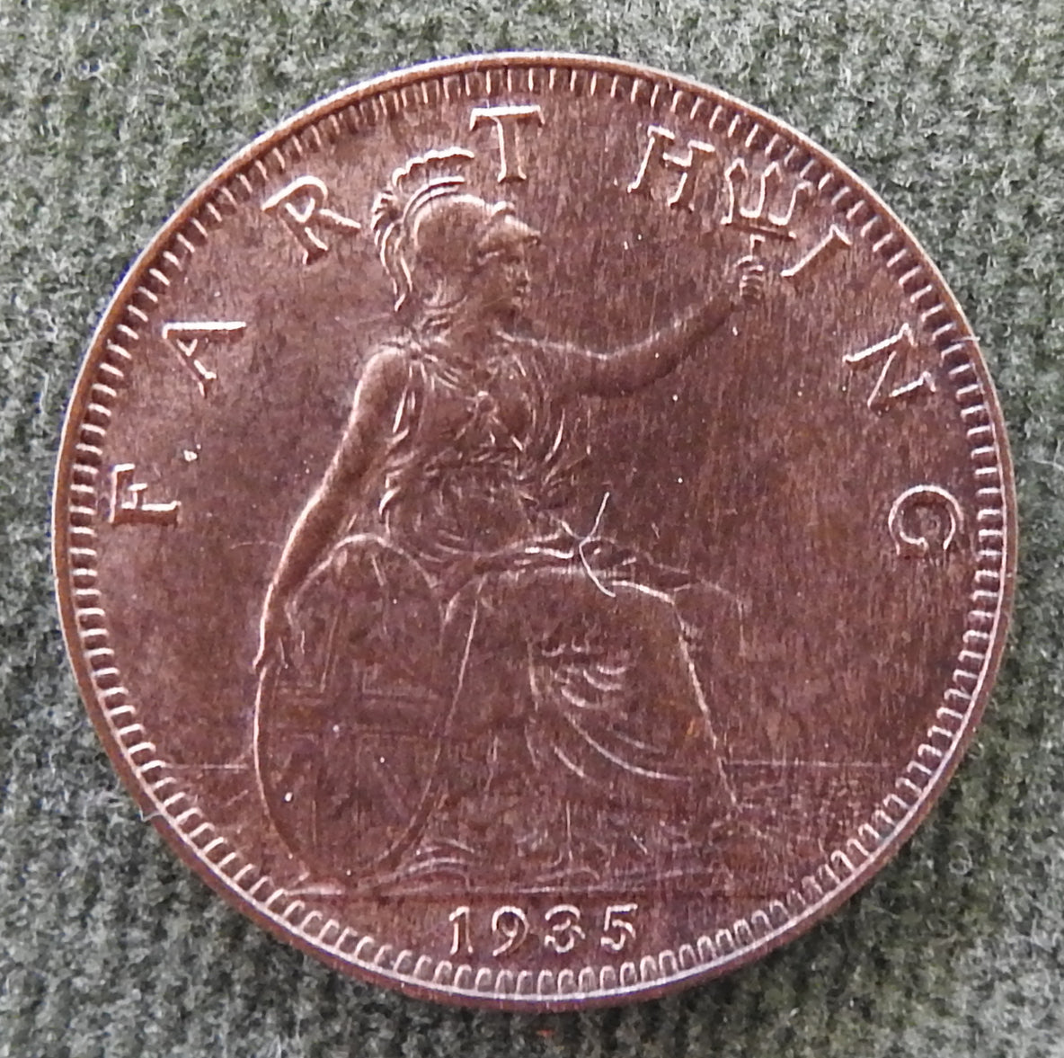 GB British UK English 1935 Farthing King George V Coin