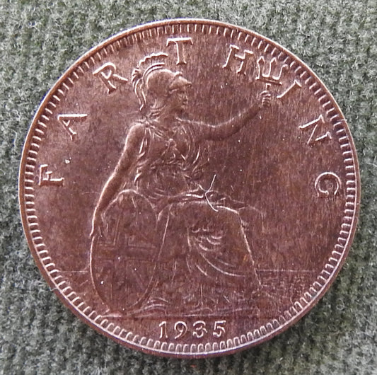 GB British UK English 1935 Farthing King George V Coin